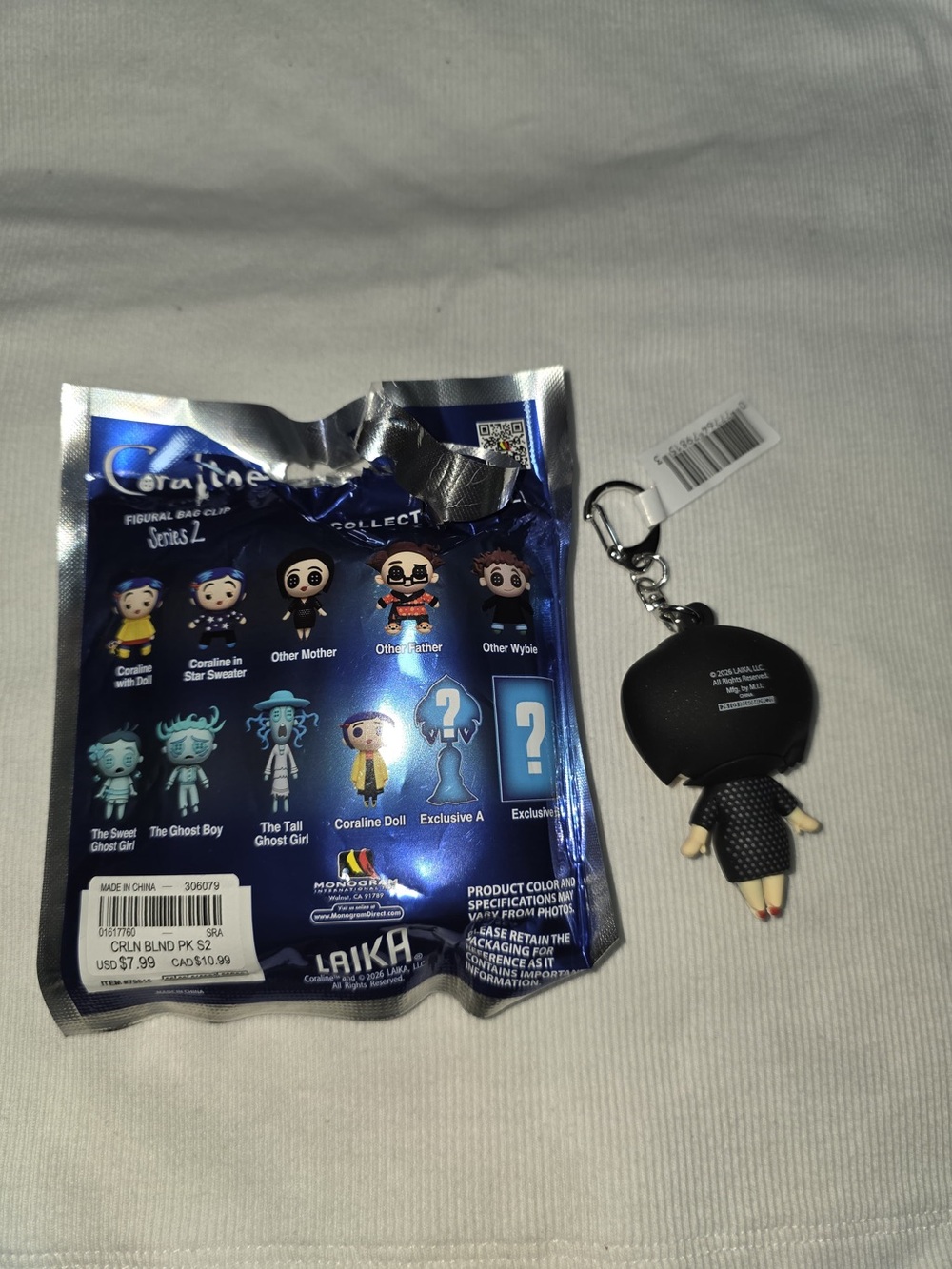 Coraline Other Mother Keychain - Black - Collectible Bag Clip - Picture 3 of 3